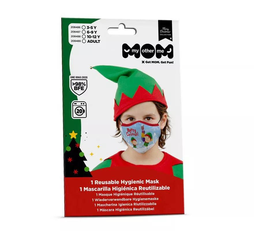 Translation missing: pt-PT.Mascarilla higiénica infantil Elfos Navidad
