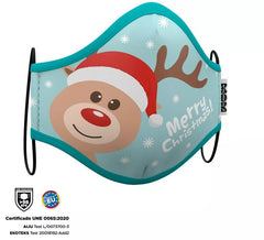 Máscara higiênica infantil de rena de natal