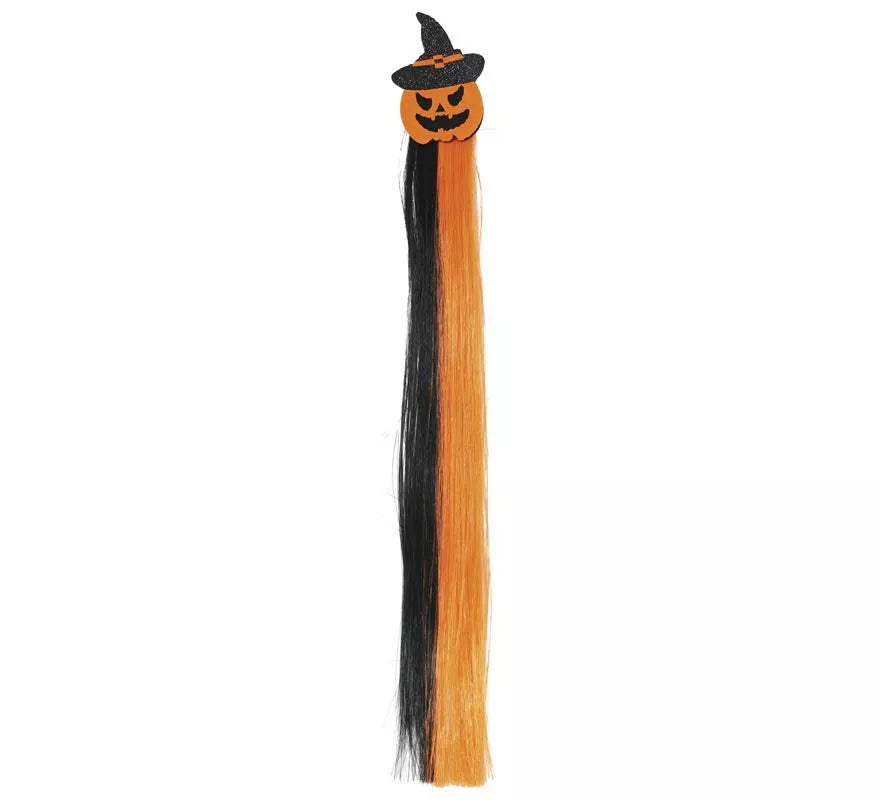 Translation missing: pt-PT.Mechón Calabaza naranja y negro 40 cm