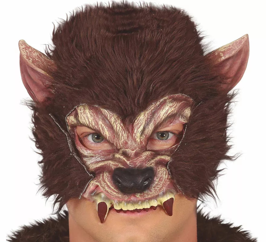 Translation missing: pt-PT.Media Máscara de Hombre Lobo con Pelo de Látex