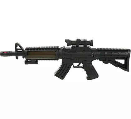 Metralleta Negra con Luz y Sonido 49x16 cm
