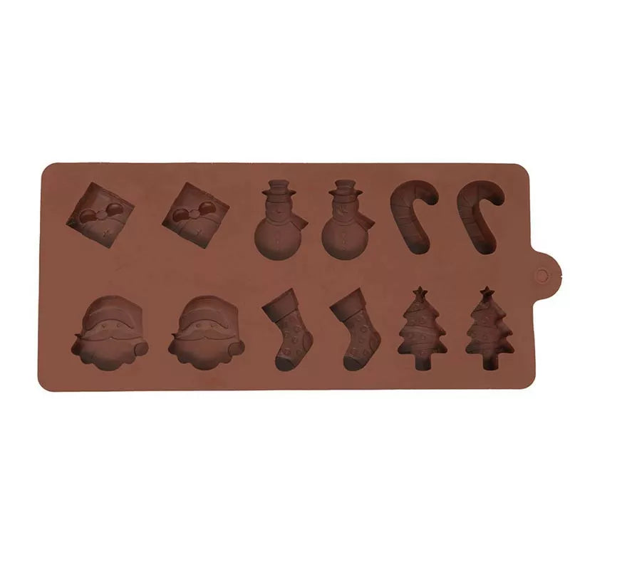 Translation missing: pt-PT.Molde Rectangular para 12 Galletas Navideñas de silicona de 10x20 cm
