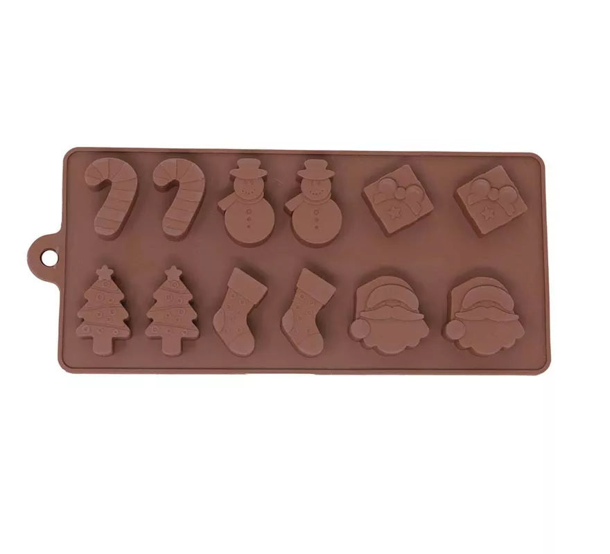 Translation missing: pt-PT.Molde Rectangular para 12 Galletas Navideñas de silicona de 10x20 cm