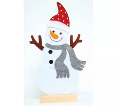Boneco de neve de mesa de madeira 67 cm
