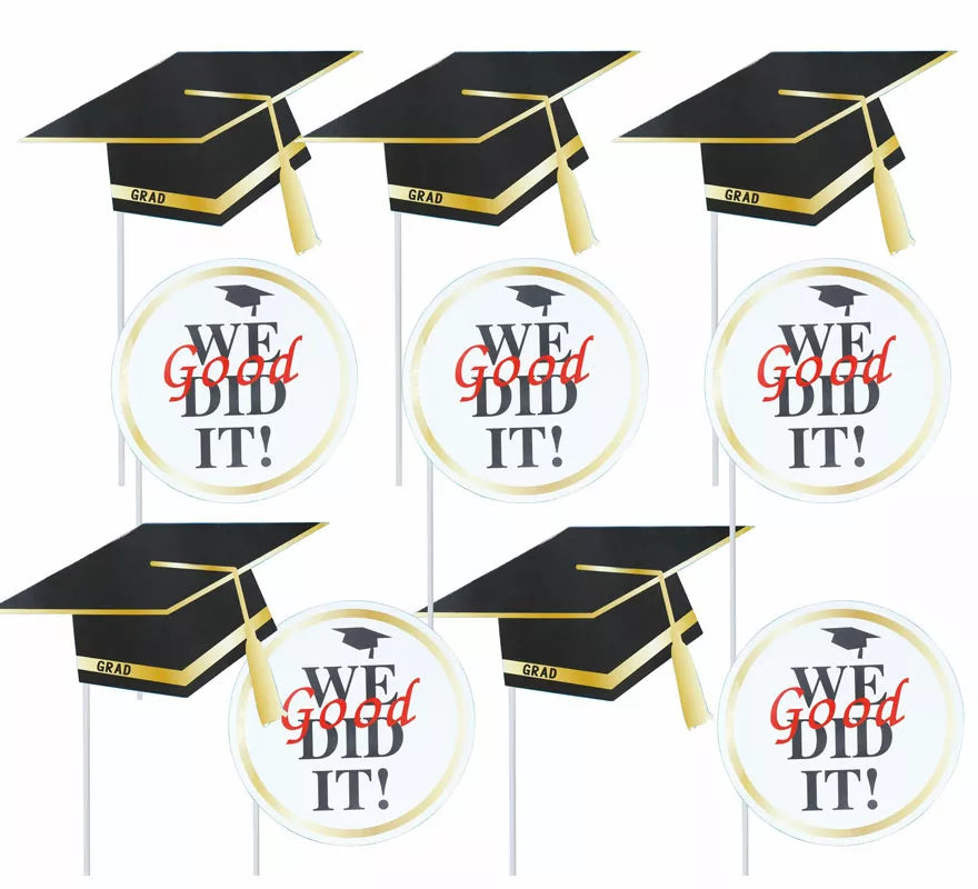 Translation missing: pt-PT.Pack de 10 Photocall Graduado con birretes surtidos