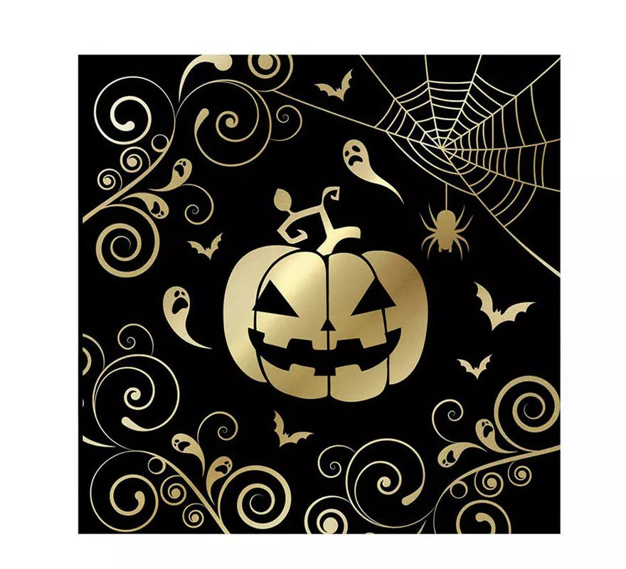 Translation missing: pt-PT.Pack de 12 Servilletas Calabaza Oro de 33X33 cm