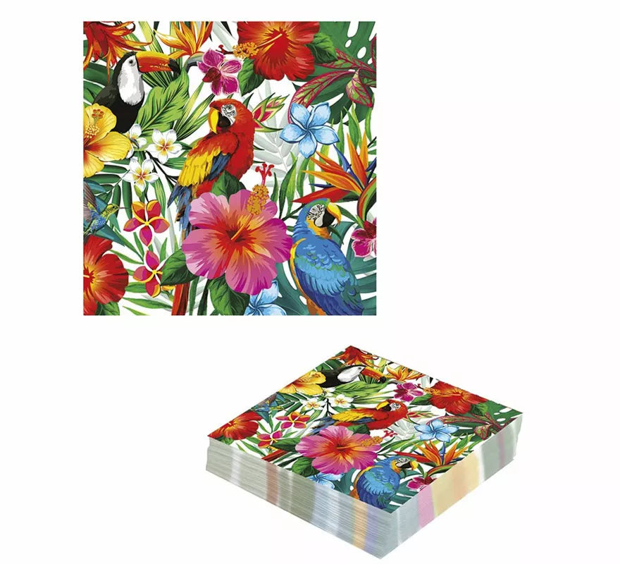 Translation missing: pt-PT.Pack de 12 Servilletas Estampado de Hawai de 33X33 cm