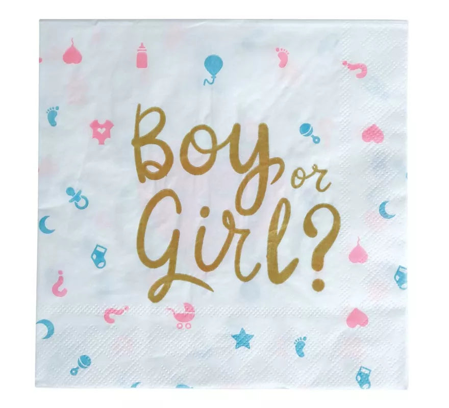 Translation missing: pt-PT.Pack de 12 Servilletas It's a Boy or it's a Girl