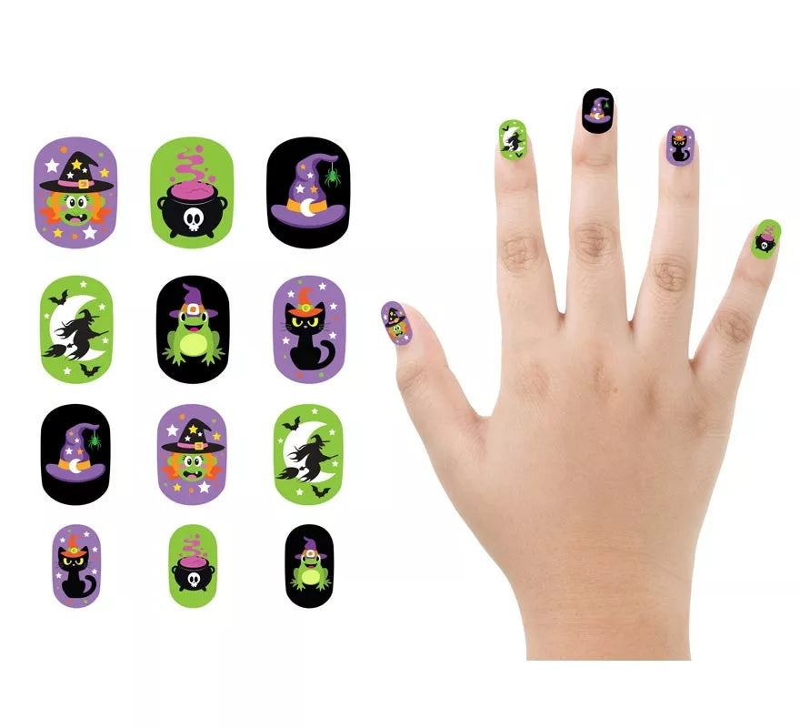 Translation missing: pt-PT.Pack de 12 Uñas Bruja con Adhesivo Infantil