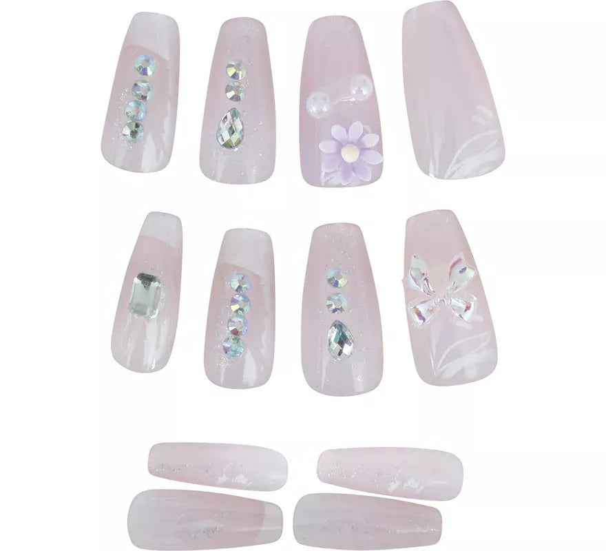 Translation missing: pt-PT.Pack de 12 Uñas con Pedrería para mujer