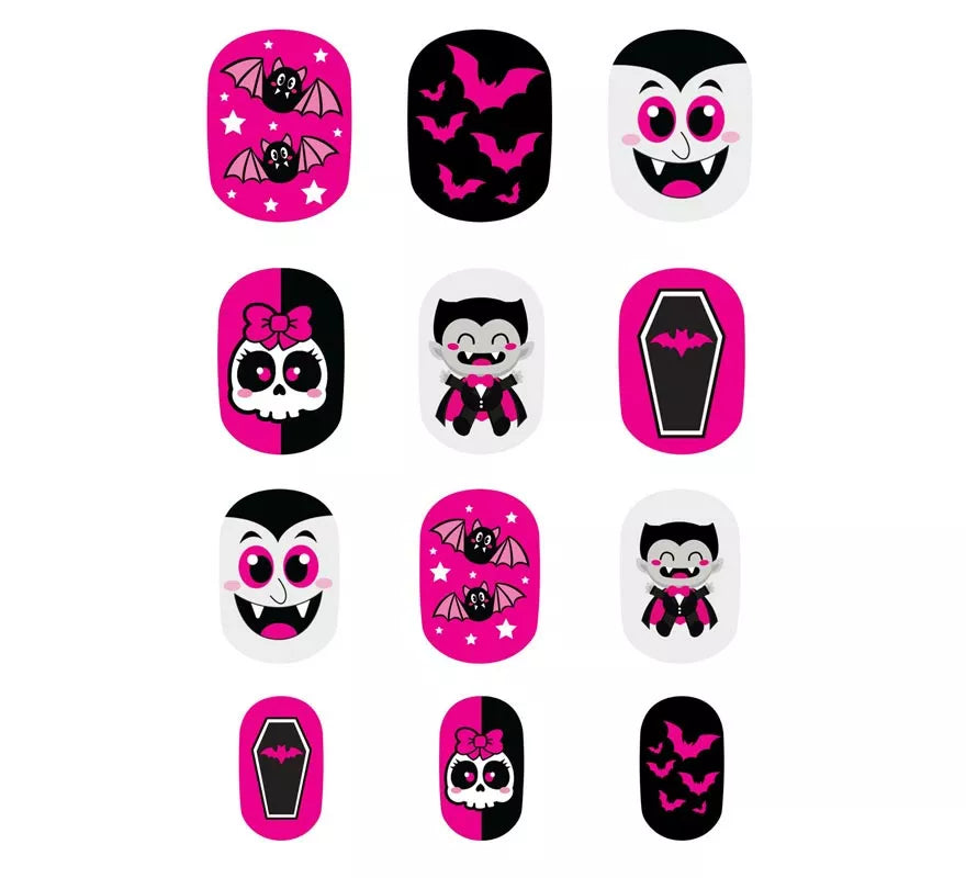 Translation missing: pt-PT.Pack de 12 Uñas Vampiro con Adhesivo Infantil