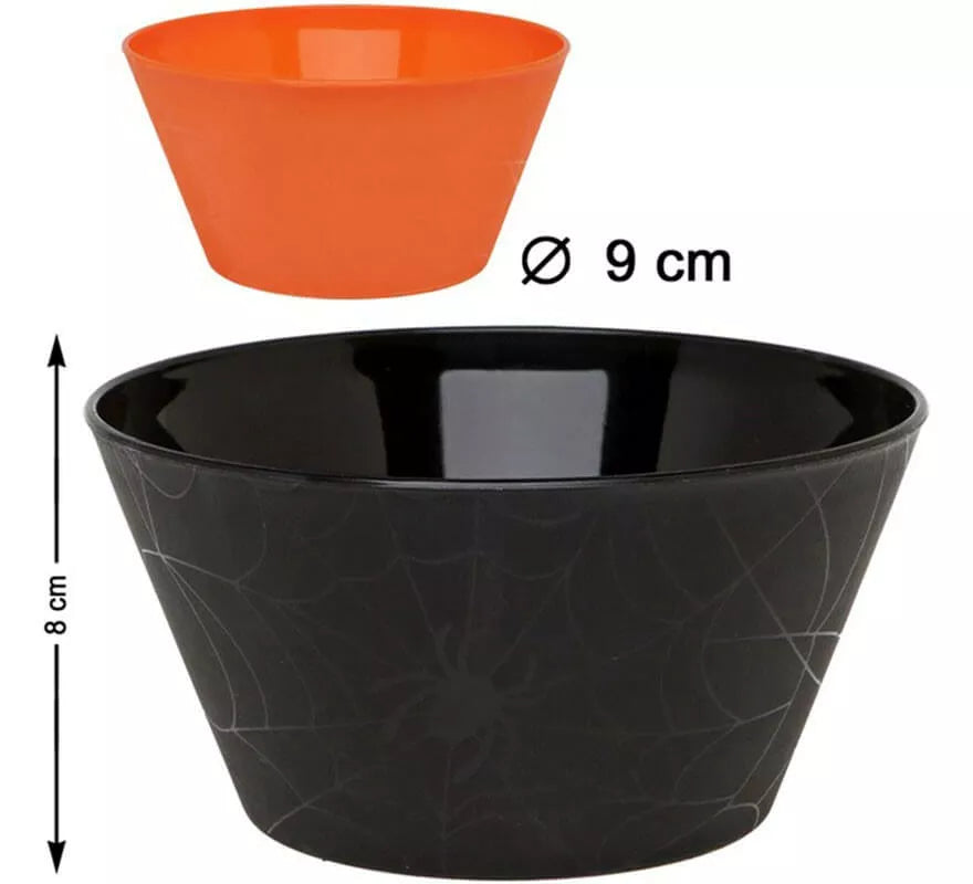 Translation missing: pt-PT.Pack de 2 Cuencos con telaraña en 2 colores surtidos de 8 cm