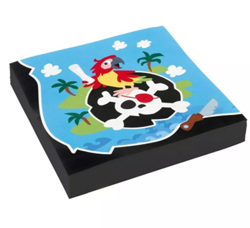 Translation missing: pt-PT.Pack de 20 Servilletas de Piratas de Papel de 33x33 cm