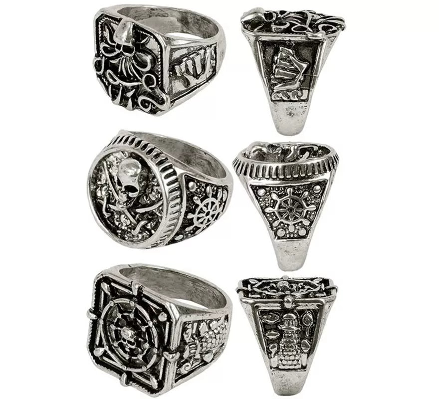 Translation missing: pt-PT.Pack de 3 Anillos de Pirata surtidos