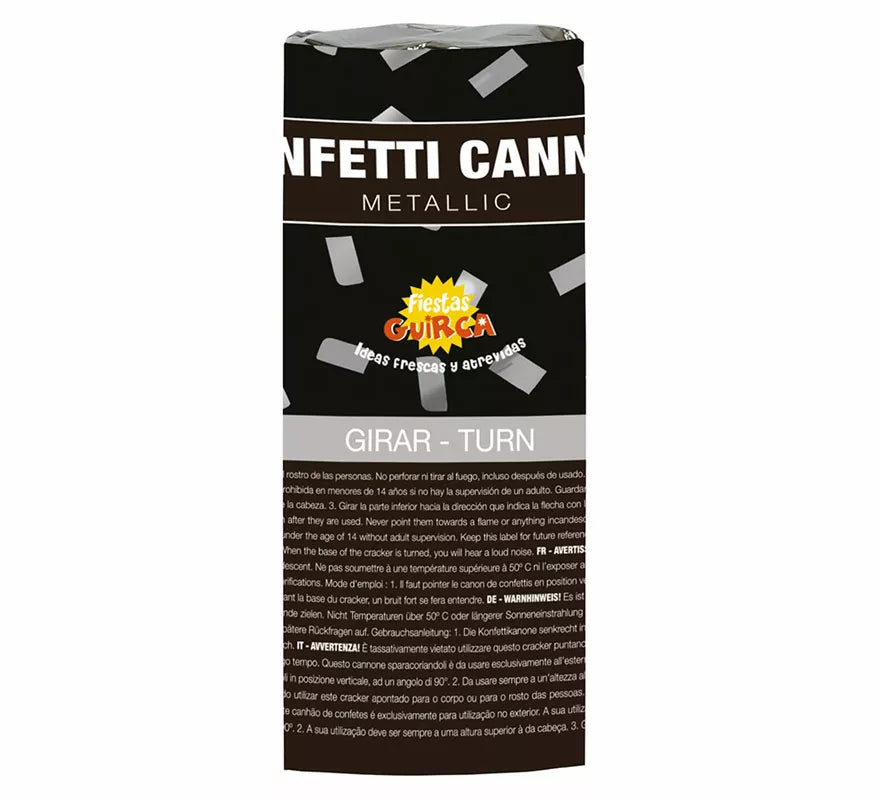 Pack de 3 Cañones Kabuki Confetti Plata de 10.5 cm