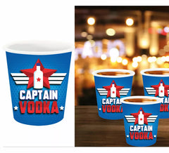 Pacote de 3 doses de Captain Vodka de 5x6 cm