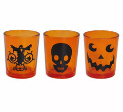 Pacote de 3 copos de vidro Halloween 6,5X5 cm