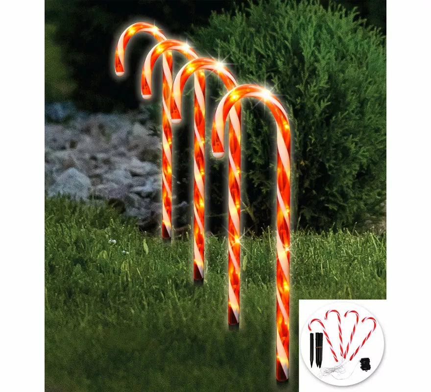 Translation missing: pt-PT.Pack de 4 Bastones de Caramelo con Led de 47 cm