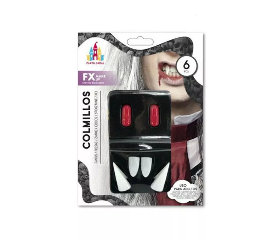 Translation missing: pt-PT.Pack de 4 Colmillos Vampiro con 2 Cápsulas de Sangre