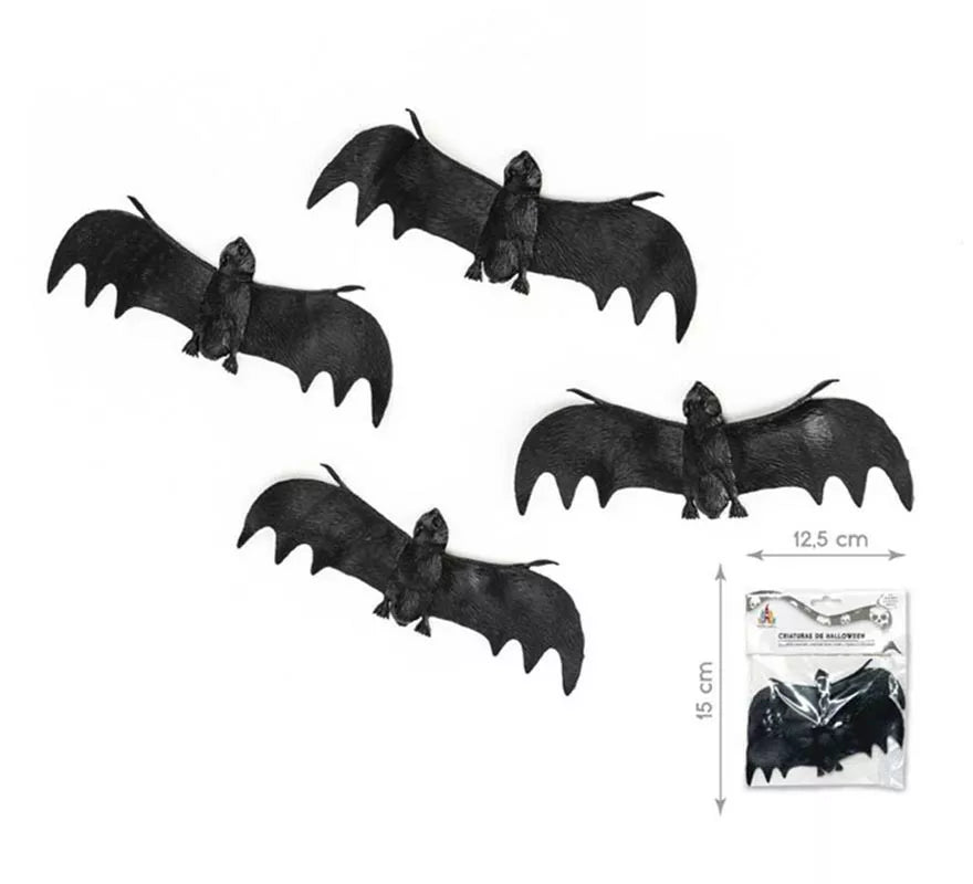 Pack de 4 Murciélagos negros alas extendidas
