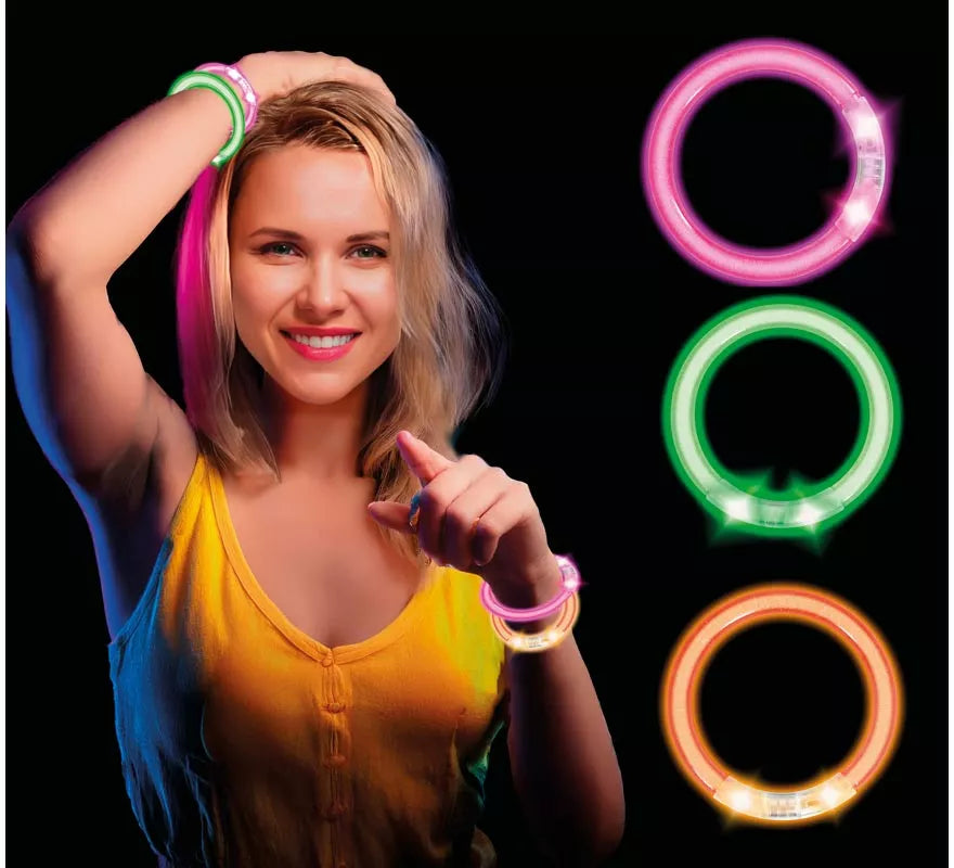 Translation missing: pt-PT.Pack de 4 Pulseras Led de 8 cm en colores surtidos
