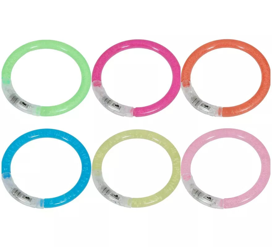 Pack de 4 Pulseras Led de 8 cm en colores surtidos