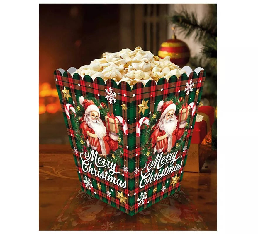 Translation missing: pt-PT.Pack de 6 Bolsas de Palomitas Papá Noel de papel de 18x10,5 cm