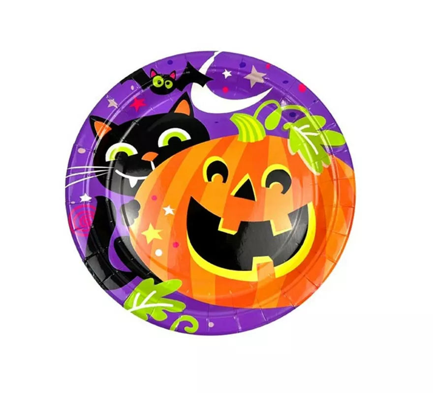 Translation missing: pt-PT.Pack de 6 Platos Noche de Halloween Print de 23 cm