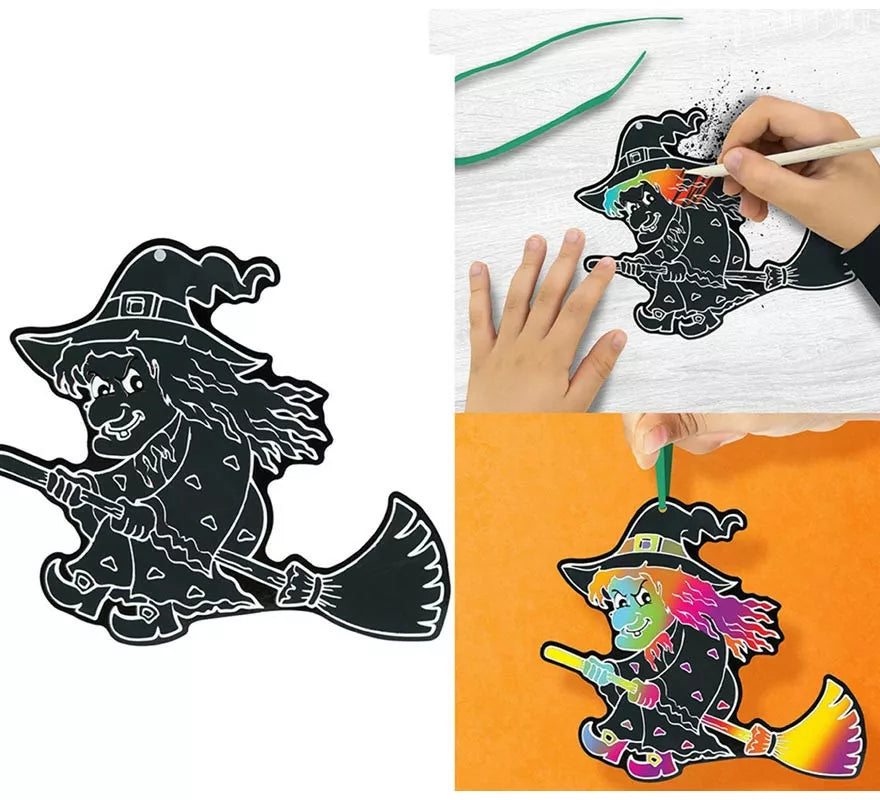 Translation missing: pt-PT.Pack de 6 Siluetas Halloween para para Colorear 14 cm