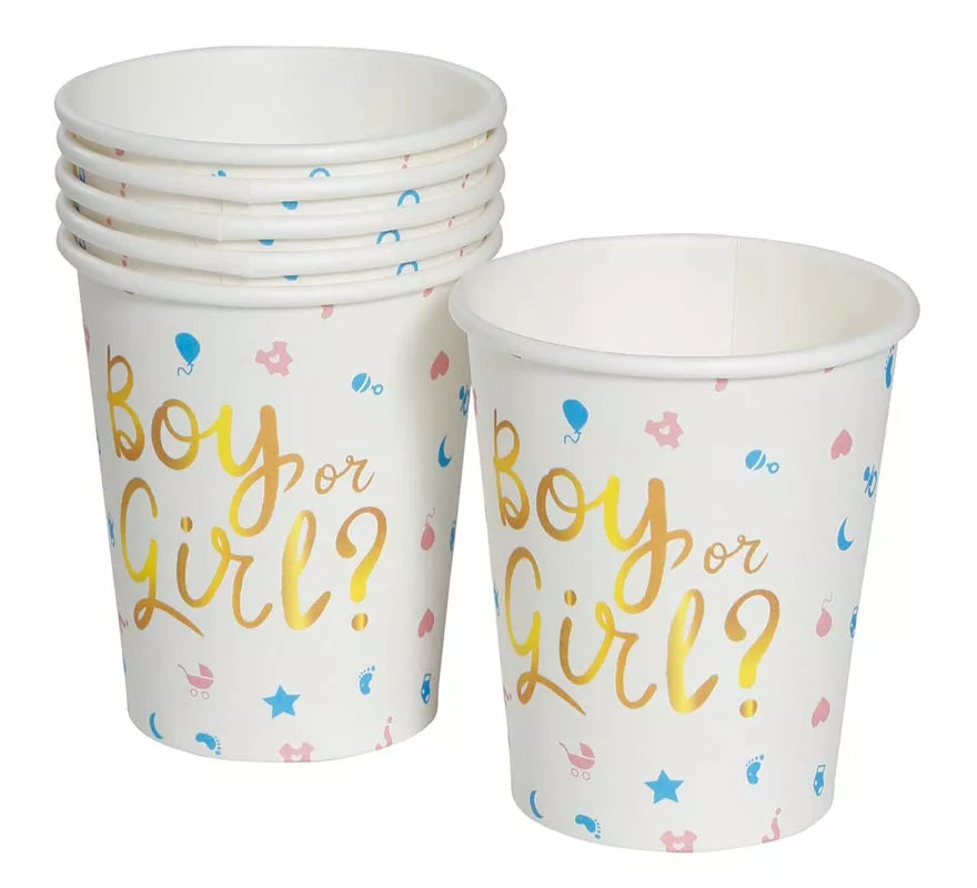 Translation missing: pt-PT.Pack de 6 Vasos It's a Boy or it's a Girl