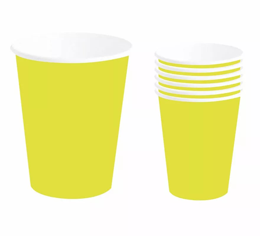 Translation missing: pt-PT.Pack de 6 Vasos Neón Amarillo de 240 ml (90 cm)