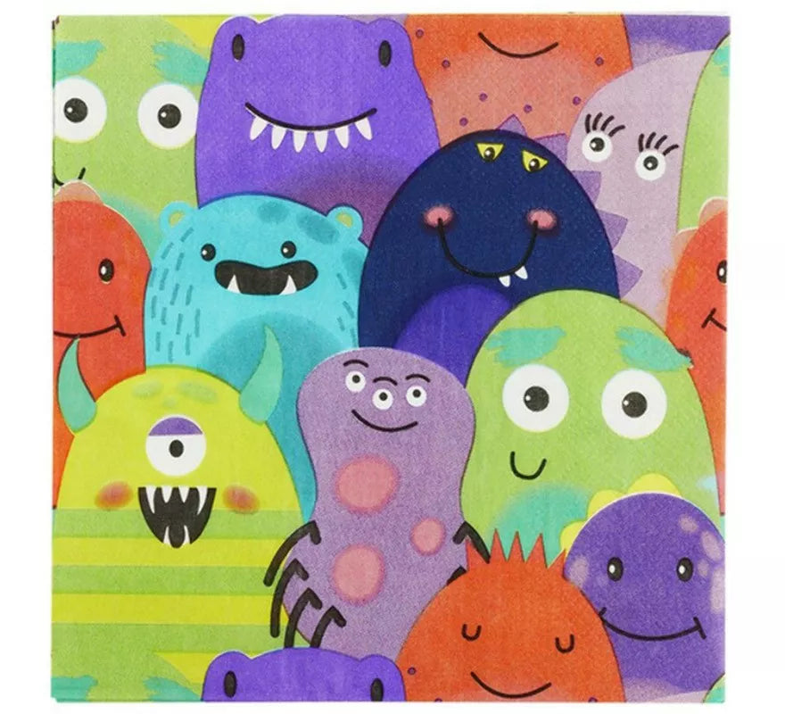 Translation missing: pt-PT.Pack de 8 Servilletas de Monstruos de colores