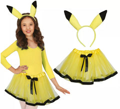 Conjunto de tiara e tutu com ratinha amarela para meninas