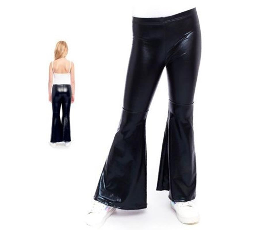 Translation missing: pt-PT.Pantalones de Campana Metalizado color Negro para niños