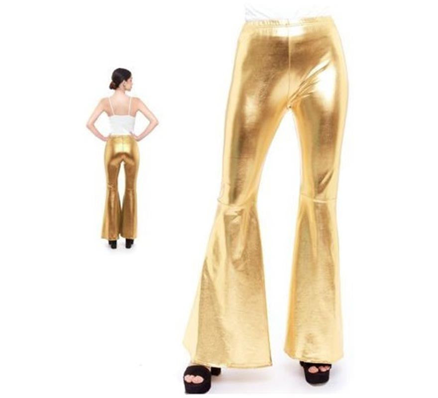 Translation missing: pt-PT.Pantalones de Campana Metalizado color Oro para mujer