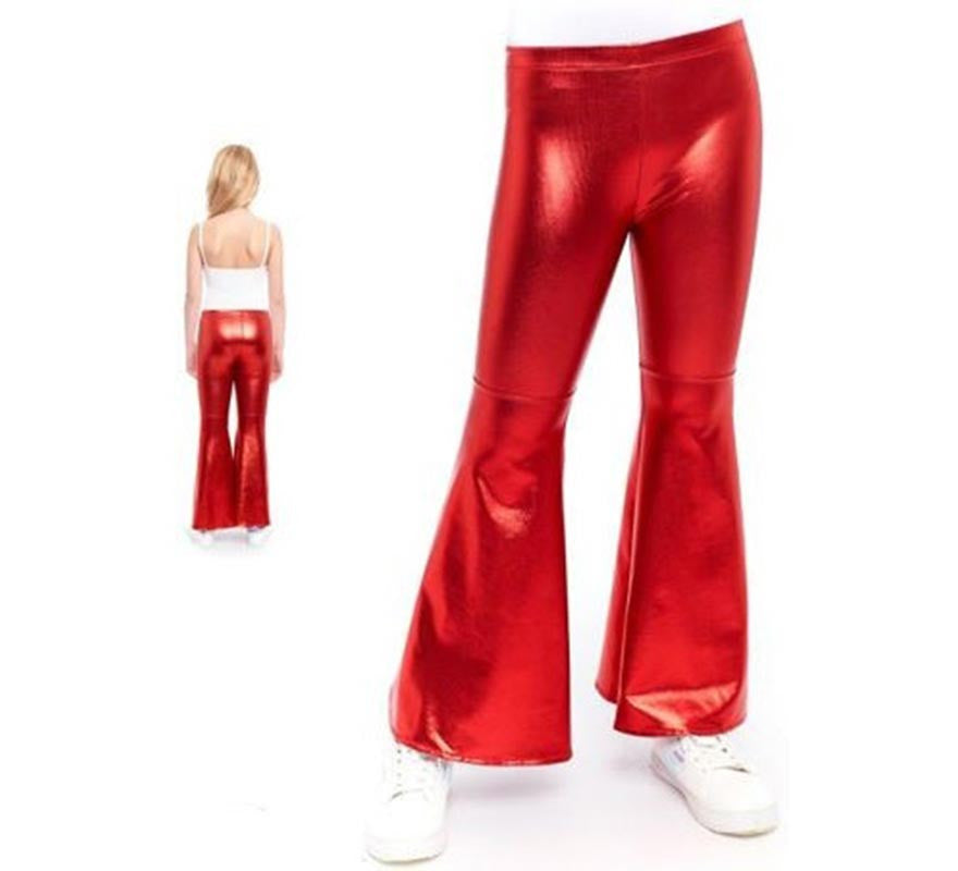 Translation missing: pt-PT.Pantalones de Campana Metalizado color Rojo para niños