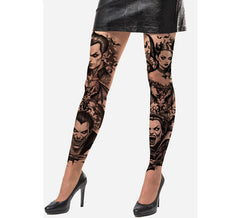 Meia-calça de vampiro com efeito tatuagem