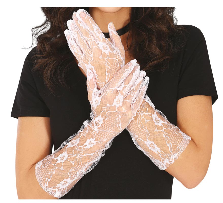 Translation missing: pt-PT.Par de guantes calados blancos 36 cm