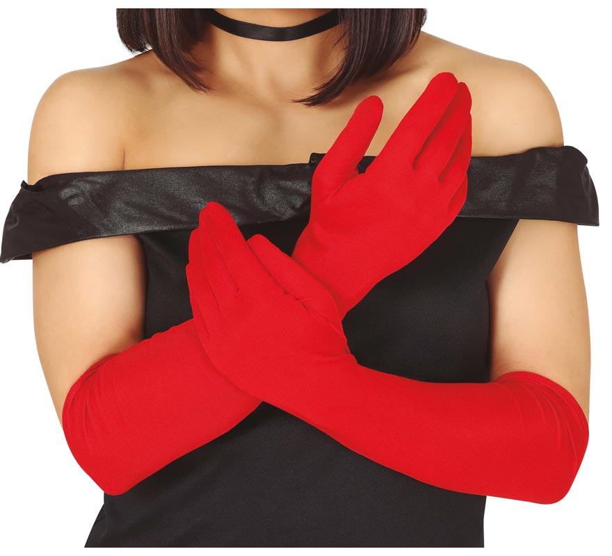 Translation missing: pt-PT.Par de guantes rojos largos 45 cm