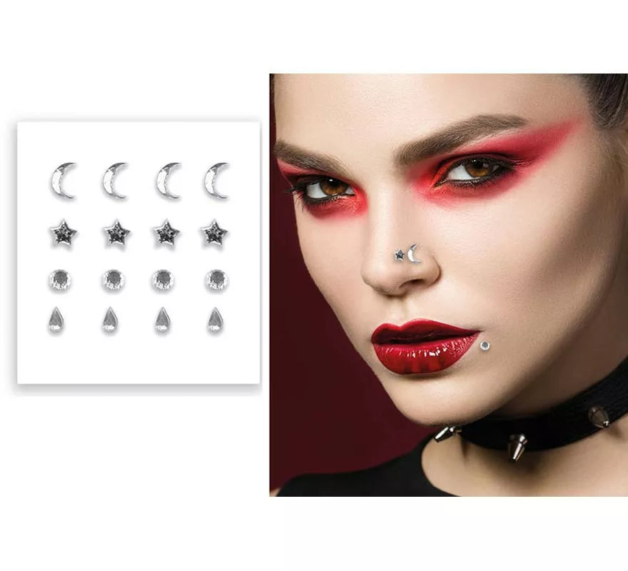 Translation missing: pt-PT.Pegatina Piercing plata para la cara