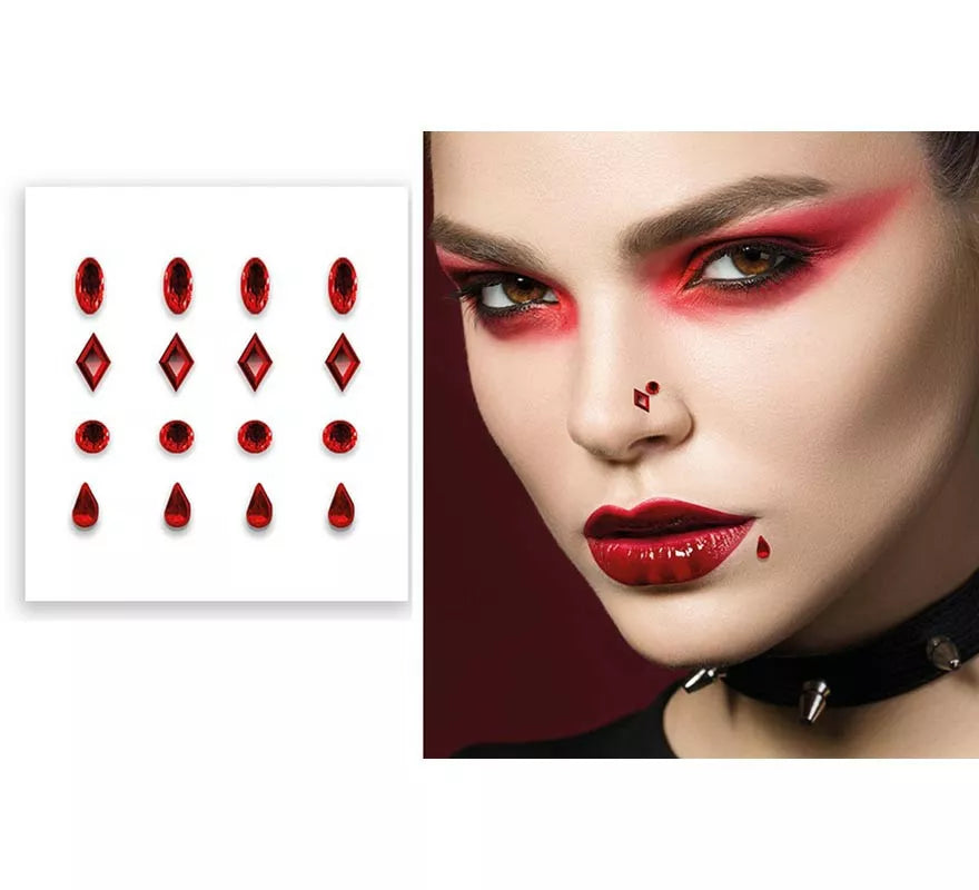 Translation missing: pt-PT.Pegatina Piercing rojo para la cara