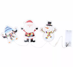 Adesivos de gel LED, 3 figuras de Natal em forma de abraço, 15x30 cm
