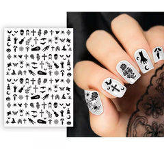 Adesivos de unhas góticos