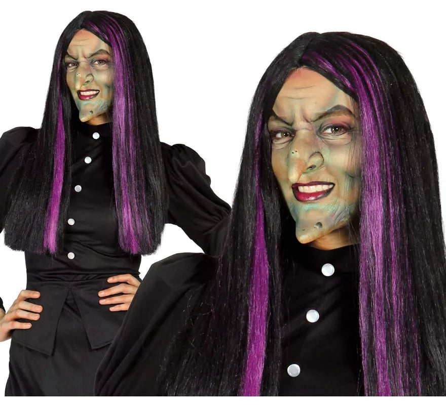 Translation missing: pt-PT.Peluca de Bruja con mechas lilas para Halloween