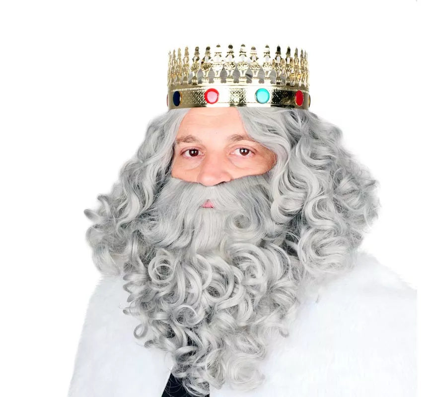 Translation missing: pt-PT.Peluca de Rey Mago con Barba gris mate