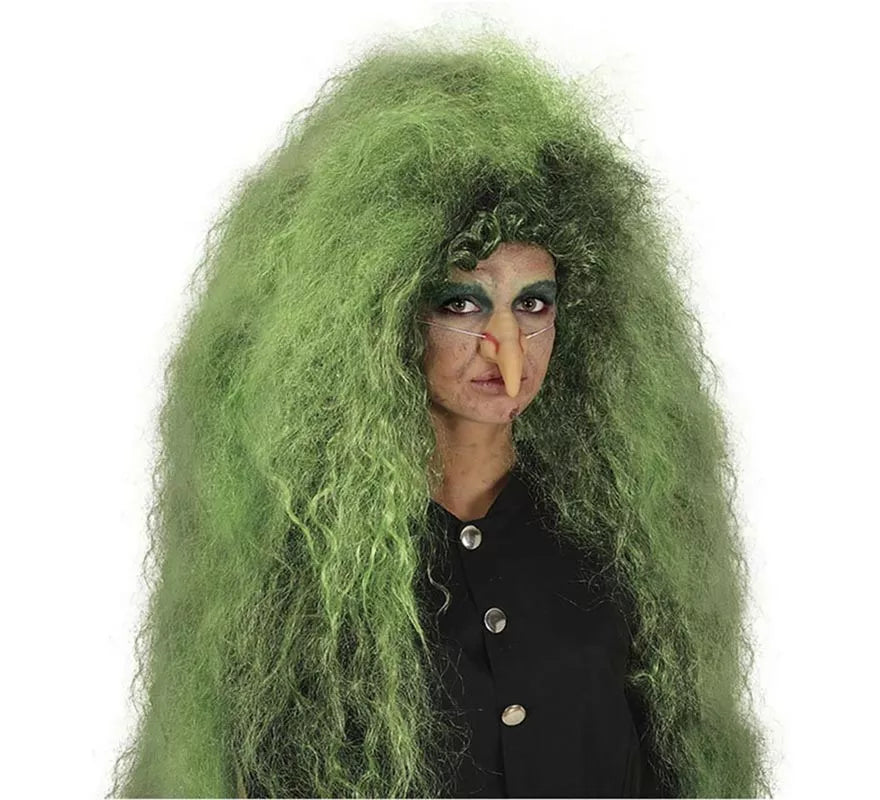 Translation missing: pt-PT.Peluca Melena grande negra y verde en caja