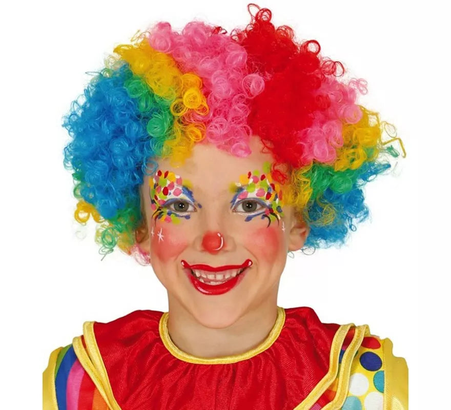 Translation missing: pt-PT.Peluca multicolor de Payaso infantil