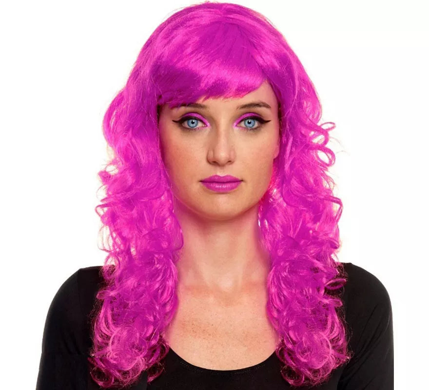 Translation missing: pt-PT.Peluca Ondas fucsia con fleco