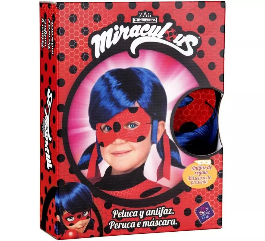 Translation missing: pt-PT.Peluca y Antifaz de Ladybug en caja para niña