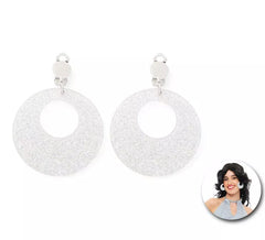 Brincos Disco de argolas em prata brilhante